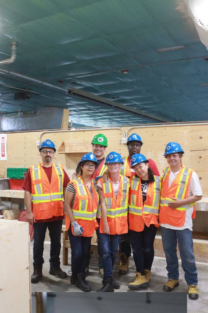 students building in construction class
