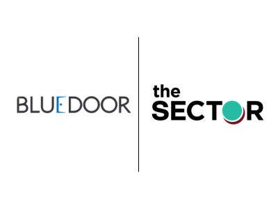 blue door and the sector logos together